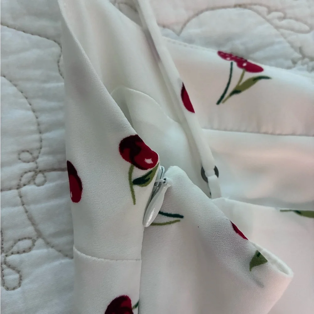 Abercrombie & Fitch Cream Slip Dress Spaghetti Strap Mini - Picture 6 of 7